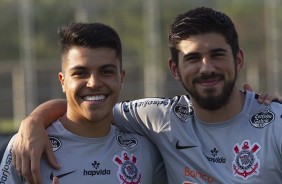 Sandoval e Méndez durante último treino antes da decisão pela Sul-Americana