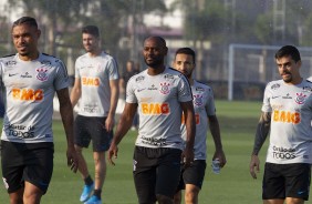 Urso, Love e Fagner durante último treino antes da decisão pela Sul-Americana