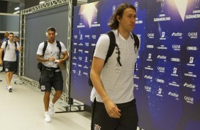 Cássio no vestiário da Arena Corinthians antes da partida contra o Del Valle