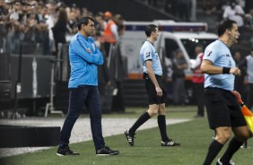 Fábio Carille durante jogo contra o Independiente del Valle, na Arena Corinthians