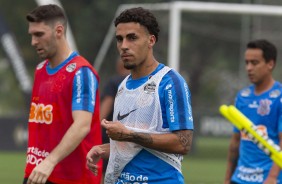 Gabriel durante treino desta quinta-feira no CT Joaquim Grava