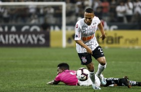 Janderson no embate contra o Del Valle, pela Copa Sul-Americana, na Arena Corinthians