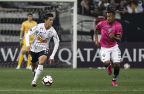 Mateus Vital durante jogo contra o Independiente del Valle, na Arena Corinthians, pela Sul-Americana