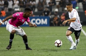 Menino Janderson no embate contra o Del Valle, pela Copa Sul-Americana, na Arena Corinthians