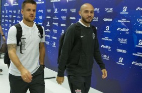 Ramiro e Rgis chegam  Arena Corinthians para duelo contra o Del Valle, pela Sul-Americana