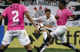 Vital durante jogo contra o Independiente del Valle, na Arena Corinthians, pela Sul-Americana