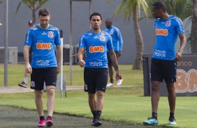 Boselli, Gabriel e Marllon no ltimo treino antes do jogo contra o Bahia, pelo returno do Brasileiro