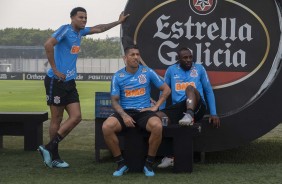 Gustavo, Ralf e Manoel no ltimo treino antes do jogo contra o Bahia, pelo returno do Brasileiro