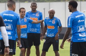 Jadson, Marllon e Love no ltimo treino antes do jogo contra o Bahia, pelo returno do Brasileiro