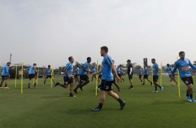 Jogadores do Corinthians no ltimo treino antes do jogo contra o Bahia, pelo returno do Brasileiro