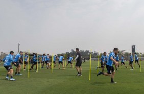 Jogadores do Timo no ltimo treino antes do jogo contra o Bahia, pelo returno do Brasileiro