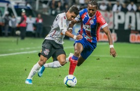 Jovem Pedrinho no jogo contra o Bahia, pelo returno do Campeonato Brasileiro, na Arena Corinthians