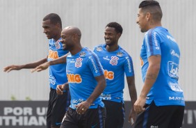 Marllon, Love, Ren e Ralf no ltimo treino antes do jogo contra o Bahia, pelo returno do Brasileiro