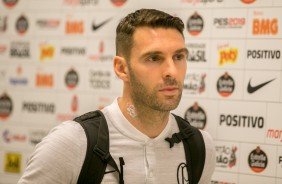 Mauro Boselli chega  Arena Corinthians para duelo contra o Bahia, pelo Brasileiro