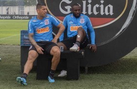 Ralf e Manoel no ltimo treino antes do jogo contra o Bahia, pelo returno do Brasileiro