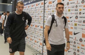 Carlos e Boselli chegam  Arena Corinthians para duelo contra o Bahia, pelo Brasileiro