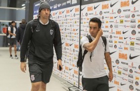 Cssio e Jadson chegam  Arena Corinthians para duelo contra o Bahia, pelo Brasileiro