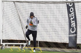 Cássio no primeiro treino preparatória para duelo contra o Del Valle