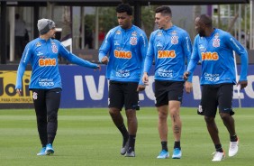 Fagner, Gil, Avelar e Manoel no primeiro treino preparatria para duelo contra o Del Valle