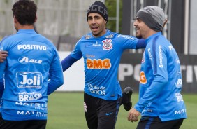 Gabriel e Fagner no primeiro treino preparatória para duelo contra o Del Valle