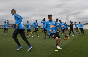 João Victor, Ramiro e companheiros no primeiro treino preparatória para duelo contra o Del Valle