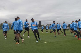 Jogadores do Timo no primeiro treino preparatria para duelo contra o Del Valle