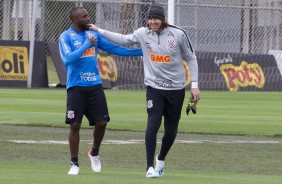 Manoel e Cássio no primeiro treino preparatória para duelo contra o Del Valle