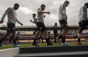 Jogadores do Corinthians finaliza preparao para jogo contra o Del Valle, no Equador