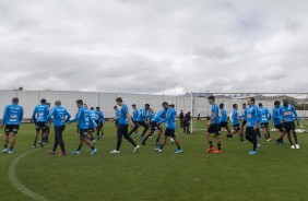 Elenco do Timo durante ltimo treino antes do duelo contra o Vasco