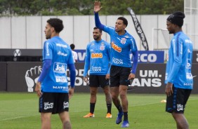 Gustavo e companheiros durante ltimo treino antes do duelo contra o Vasco