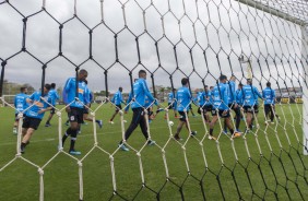 Jogadores do Corinthians durante ltimo treino antes do duelo contra o Vasco