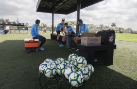 Jogadores do Corinthians no primeiro treino aps eliminao na Sul-Americana