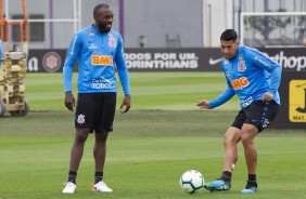 Manoel e Ralf durante ltimo treino antes do duelo contra o Vasco