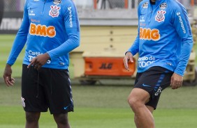 Manoel e Ralf durante ltimo treino antes do duelo contra o Vasco