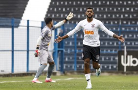 Nathan feliz com seu gol contra o Novorizontino, pelo Paulista Sub-20