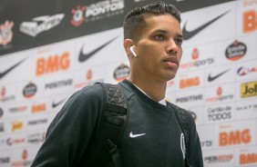 Pedrinho chega  Arena Corinthians para duelo contra o Vasco, pelo Campeonato Brasileiro