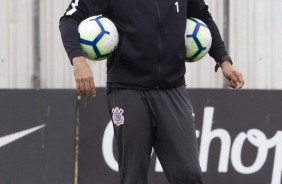 Tcnico Fbio Carille durante ltimo treino antes do duelo contra o Vasco, pelo Brasileiro