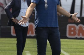 Fábio Carille durante partida contra o Vasco, pelo Brasileirão, na Arena Corinthians