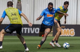 Michel e Vital durante treino desta segunda-feira no CT Joaquim Grava