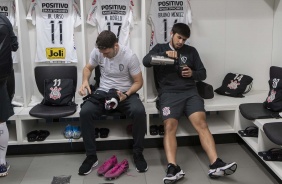 Boselli e Mndez no vestirio da Arena do Grmio, pelo Campeonato Brasileiro