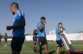 Jesus e Sornoza no último treino antes do jogo contar a Chapecoense, pelo Brasileirão