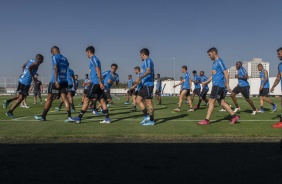Jogadores do Corinthians no último treino antes do jogo contar a Chapecoense, pelo Brasileirão