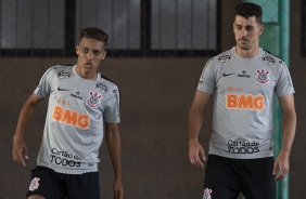 Pedrinho e Avelar no ltimo treino antes do jogo contra o Grmio, pelo Brasileiro