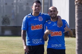 Ralf e Rgis no ltimo treino antes do jogo contar a Chapecoense, pelo Brasileiro