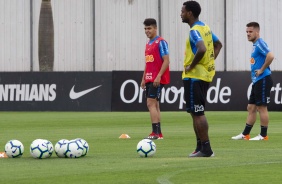 Roni, Ren e Ramiro no treinamento desta segunda-feira no CT Joaquim Grava