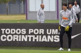 Cássio no último treino antes de enfrentar o Athletico-PR, pelo Brasileirão