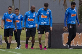 Gabriel, Love e Boselli no último treino antes de enfrentar o Athletico-PR, pelo Brasileirão