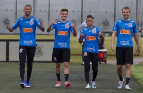 João Victor, Piton, Janderson e Carlos no último treino antes de enfrentar o Athletico-PR