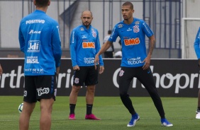 Régis e João Victor no último treino antes de enfrentar o Athletico-PR, pelo Brasileirão