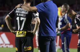 Carille e Boselli durante derrota para o So Paulo, pelo Brasileiro, no Morumbi